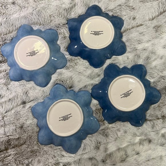 [St. Nicholas Square] Winter Frost Snowflake Cocktail Plates Holidays Christmas - Picture 3 of 8